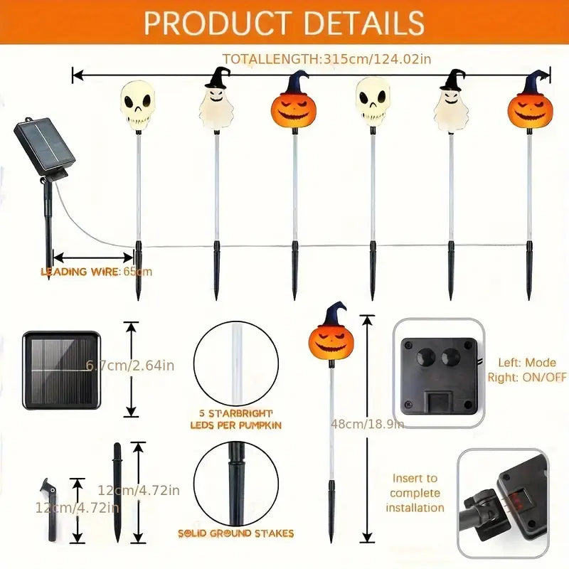 HauntLites™ - Set of 6 Solar Light Stakes