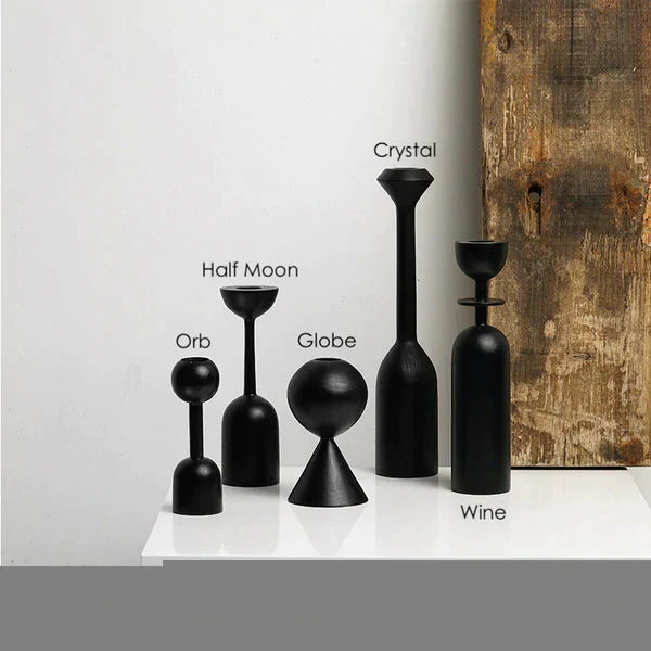 Black Taper Candle Holders