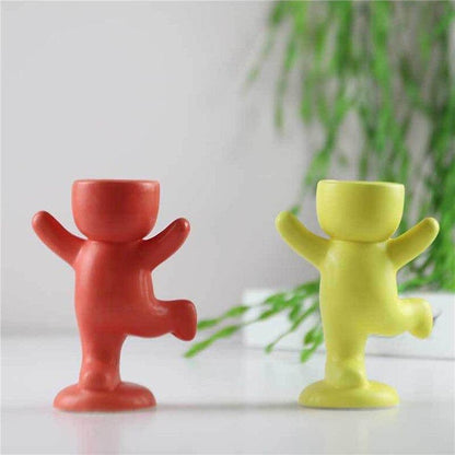 Petite Person Clay Succulent Planter