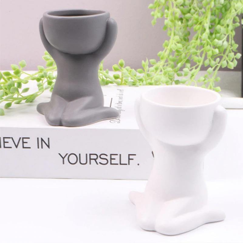 Petite Person Clay Succulent Planter