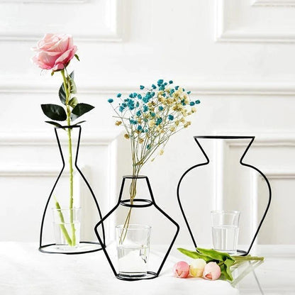 Sleek Iron Line Vase Stand
