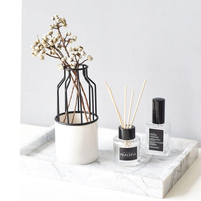 Iron and Ceramic Vase with Grated Design