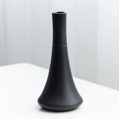 MidNight Black Textured Ceramic Vases
