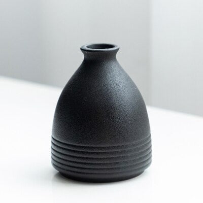 MidNight Black Textured Ceramic Vases