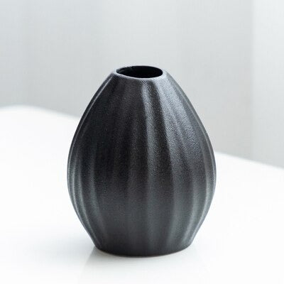 MidNight Black Textured Ceramic Vases