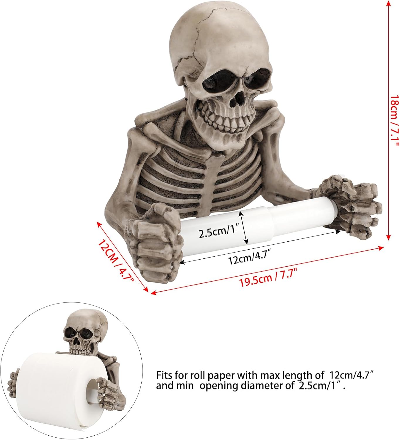 Bones & Rolls™ - Skull Toilet Paper Holder