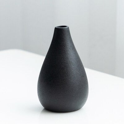 MidNight Black Textured Ceramic Vases