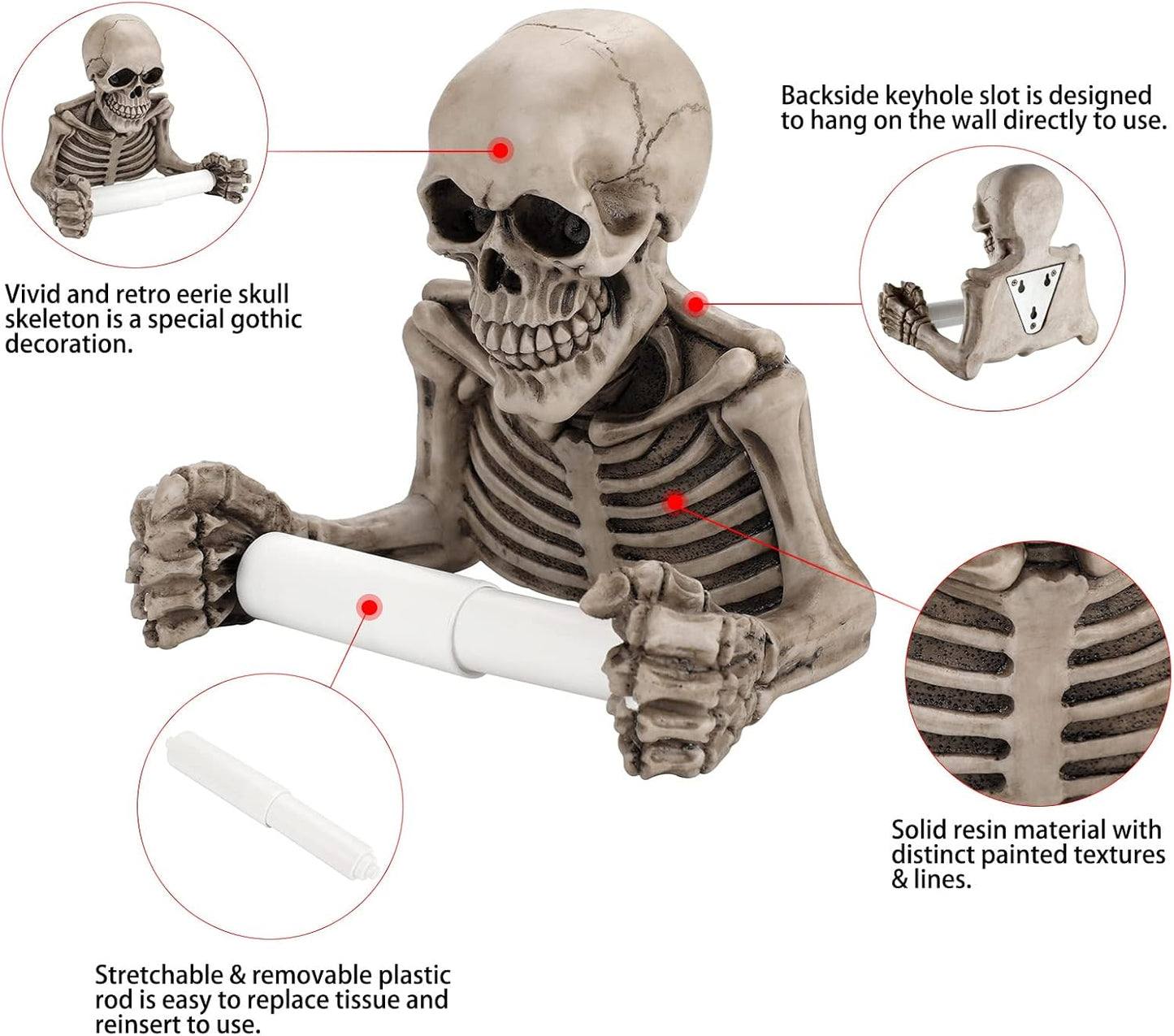 Bones & Rolls™ - Skull Toilet Paper Holder