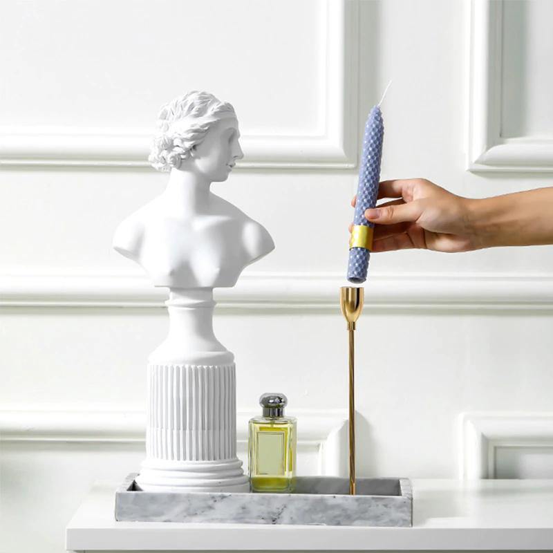 3-Piece Gold Candlestick Holder Set