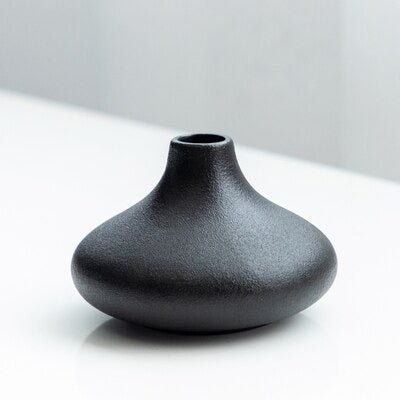 MidNight Black Textured Ceramic Vases