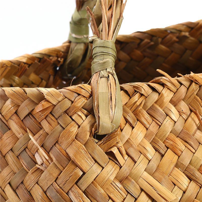 Artisan Rattan Planter or Storage Basket with Handles