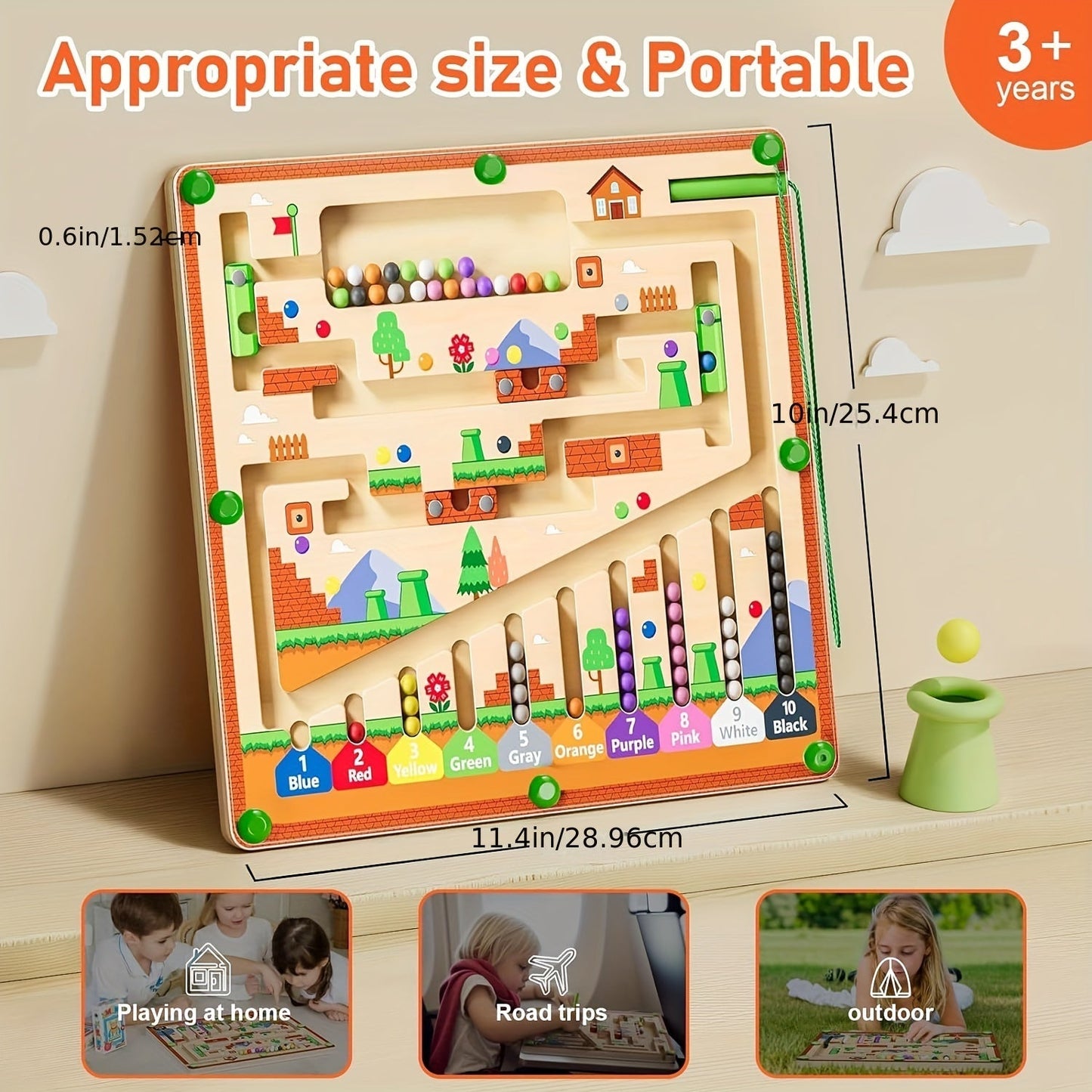 MindfulMaze™ - Wooden Magnetic Maze Board