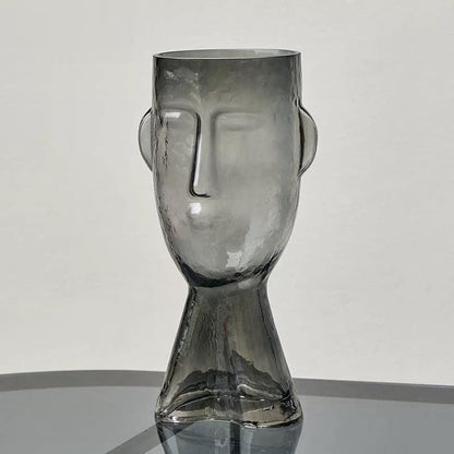 Artistic Face Handblown Glass Vase