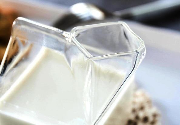 Compact Glass Milk Carton Mug