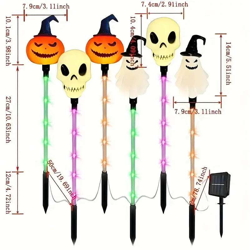 HauntLites™ - Set of 6 Solar Light Stakes