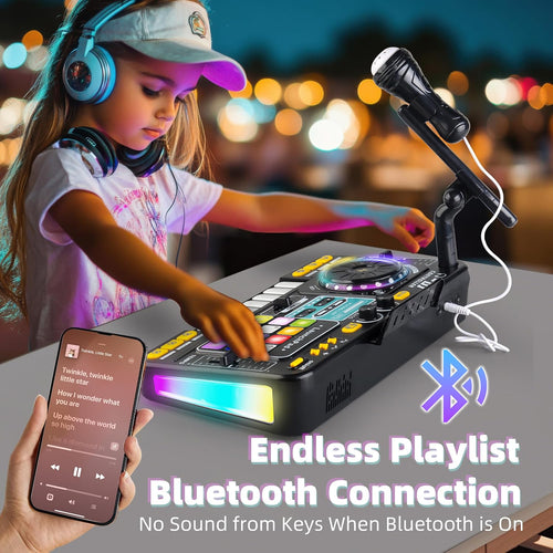 Детски DJ Пулт с Микрофон, Bluetooth и LED