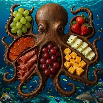 KrakenBoard™ - Rustic Octopus Charcuterie Platter