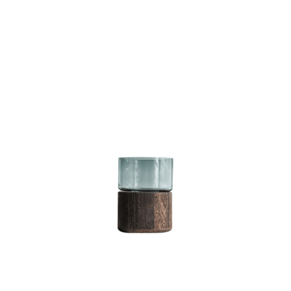 Tranquility Wooden Base Glass Vases