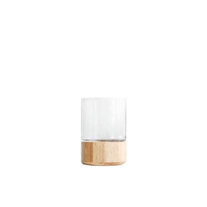 Tranquility Wooden Base Glass Vases