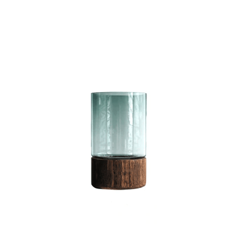 Tranquility Wooden Base Glass Vases