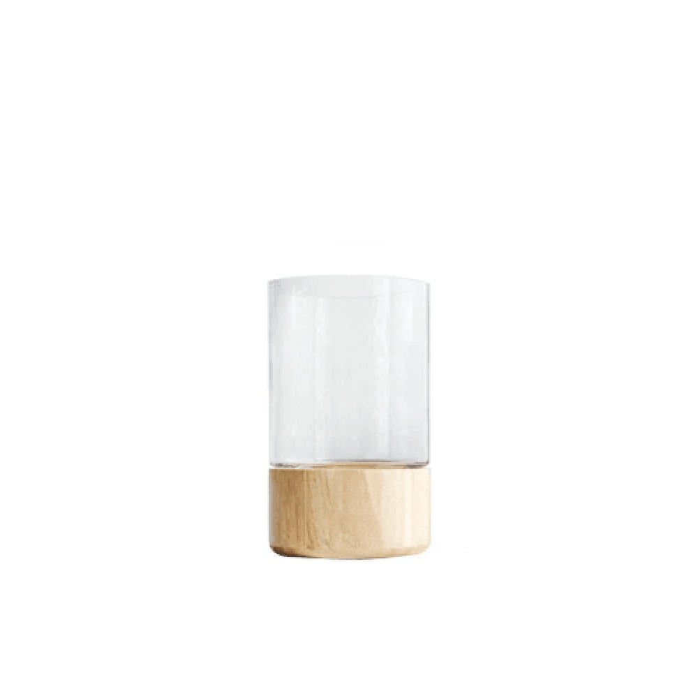 Tranquility Wooden Base Glass Vases