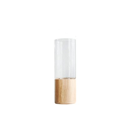 Tranquility Wooden Base Glass Vases