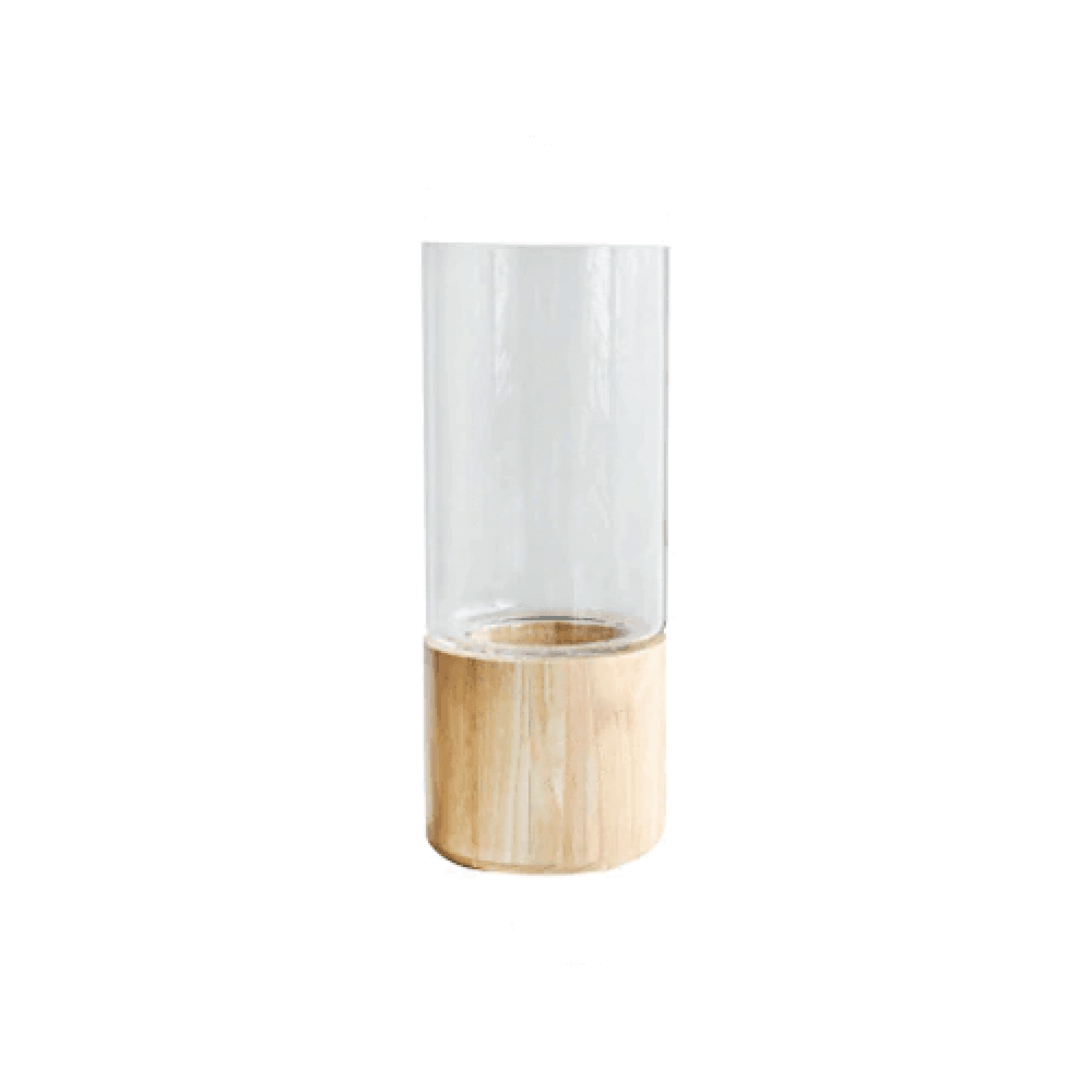Tranquility Wooden Base Glass Vases