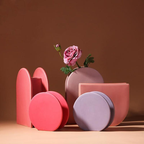 Rose & Lavender Geometric Ceramic Containers