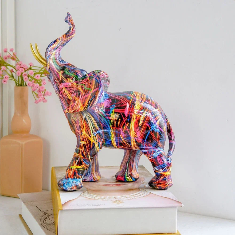 LuckyTrunk™ - Graffiti Art Elephant Sculpture