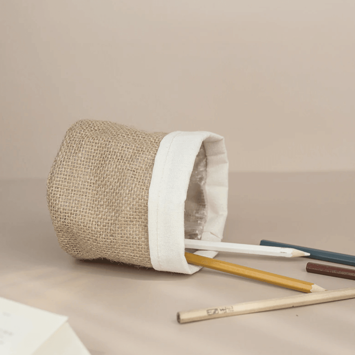 Vintage Fabric Planter Basket