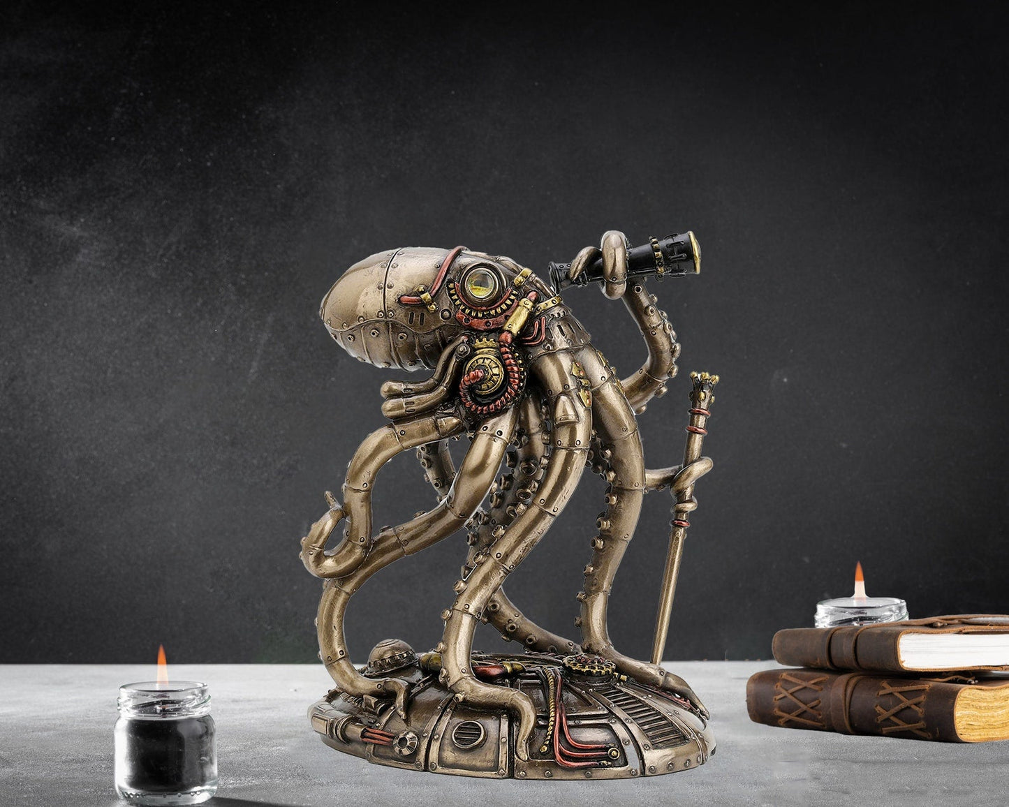 Kraken™ - Retro-Futuristic Steampunk Octopus Explorer Statue