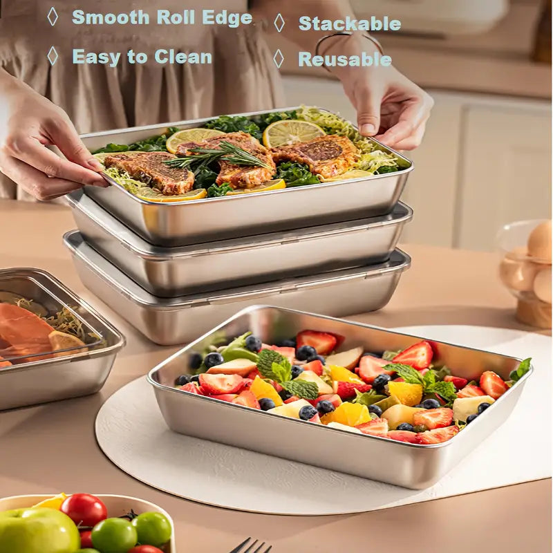 SteelStack™ – 3pcs Stainless Food Storage & Meal Prep Set
