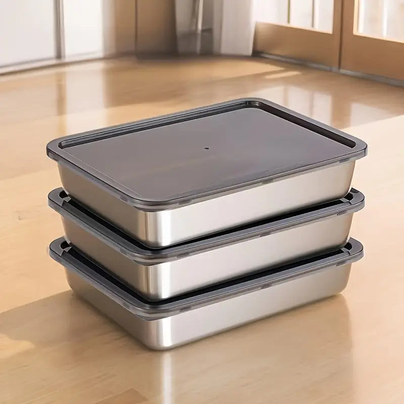 SteelStack™ – 3pcs Stainless Food Storage & Meal Prep Set