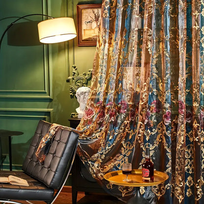 Vintage Jacquard Embroidery Curtain