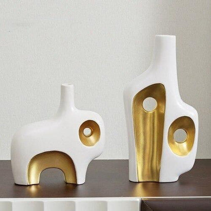 Egon Gold Abstract Vases