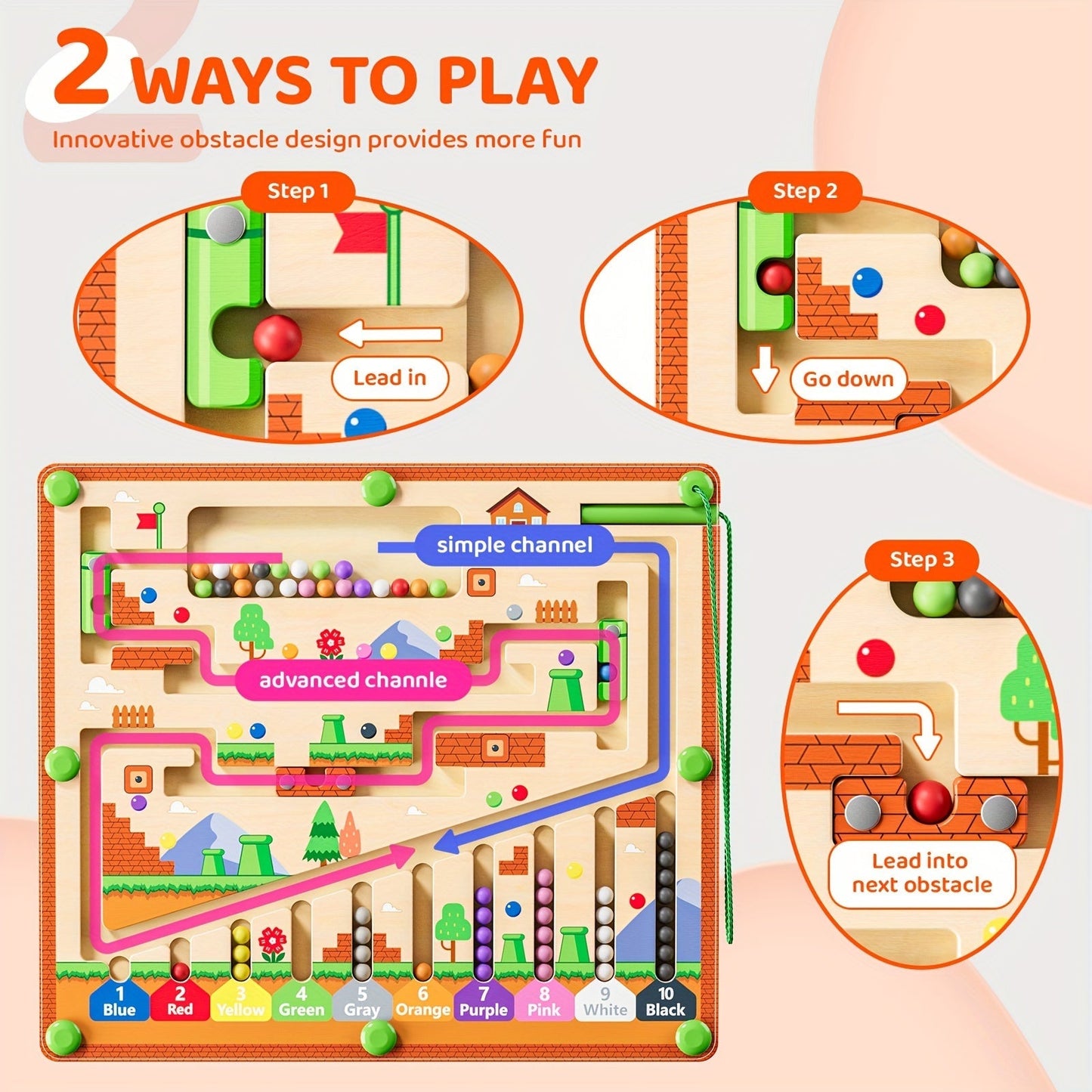 MindfulMaze™ - Wooden Magnetic Maze Board
