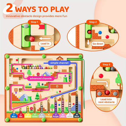 MindfulMaze™ - Wooden Magnetic Maze Board