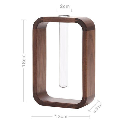 Wood + Glass Plant Vase