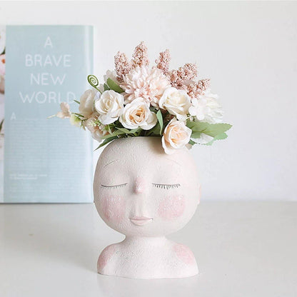 Tranquil Sleep Face Planter Vase