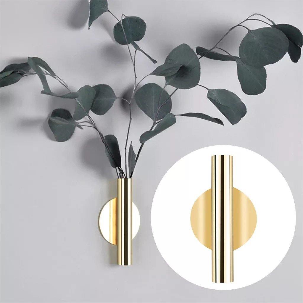 Sleek Metal Tube Vase