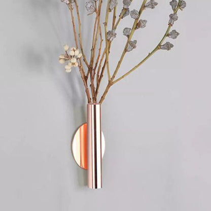 Sleek Metal Tube Vase