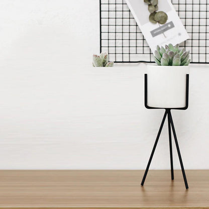 Oasis Ceramic Planter with Geometric Metal Stand