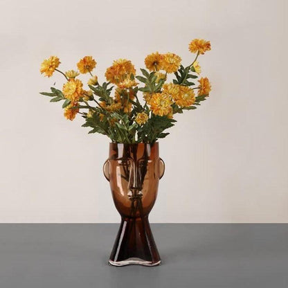 Artistic Face Handblown Glass Vase