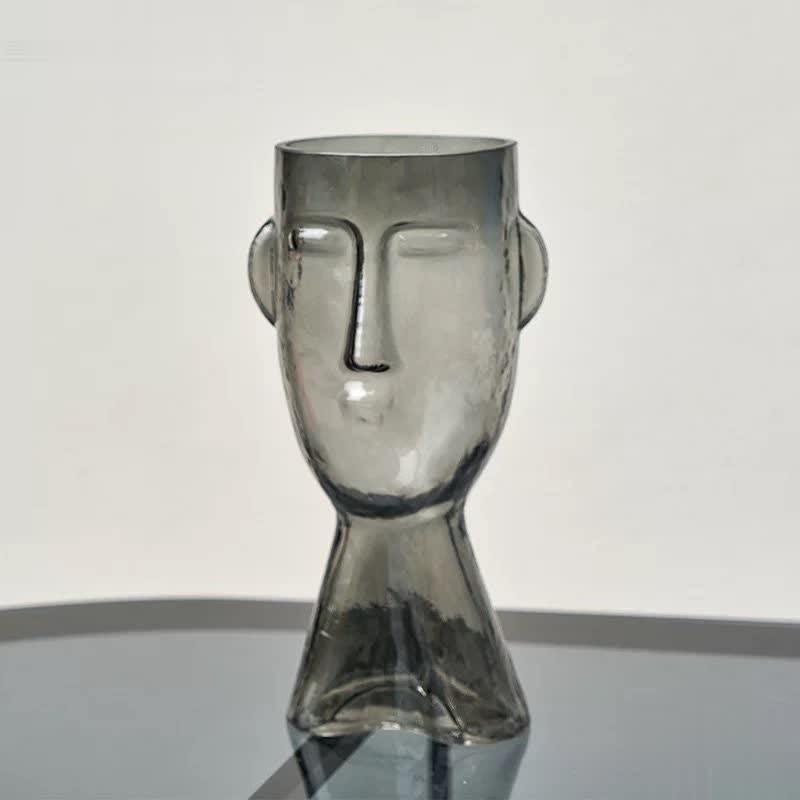 Artistic Face Handblown Glass Vase