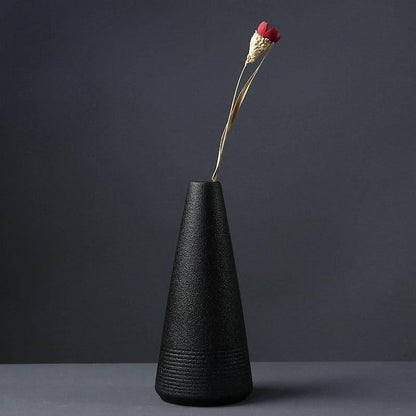 MidNight Black Textured Ceramic Vases
