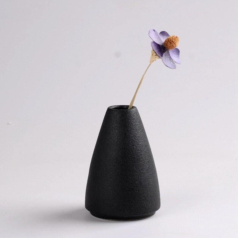 MidNight Black Textured Ceramic Vases