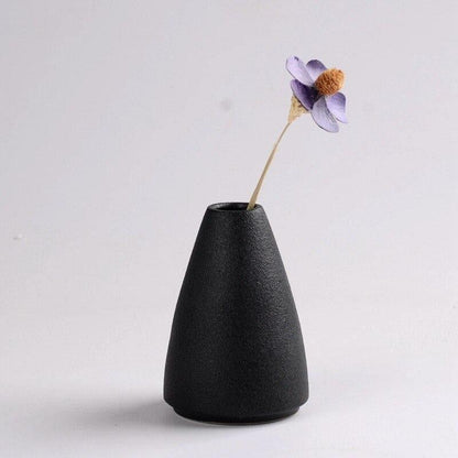 MidNight Black Textured Ceramic Vases
