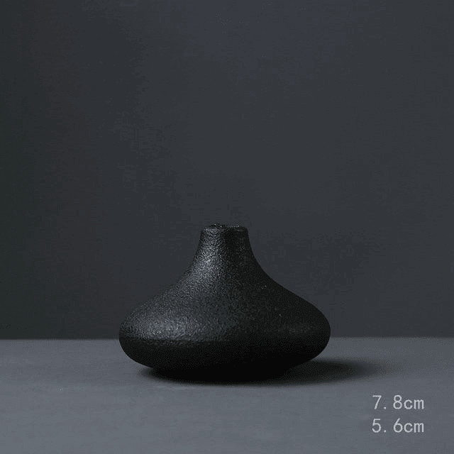 MidNight Black Textured Ceramic Vases