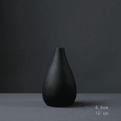 MidNight Black Textured Ceramic Vases