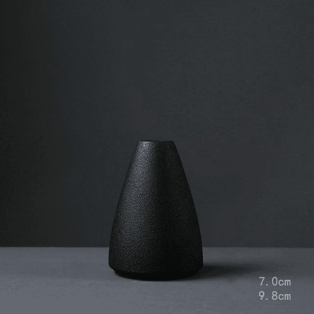 MidNight Black Textured Ceramic Vases